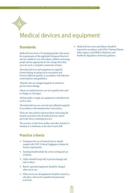 Standards for assessing, measuring and monitoring vital signs in ...