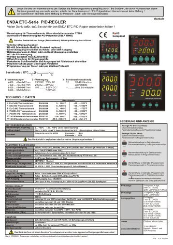 ENDA ETC-Serie PID-REGLER - Temperature Control