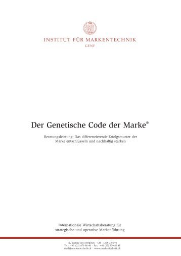 Der Genetische Code der Marke - Institut für Markentechnik Genf