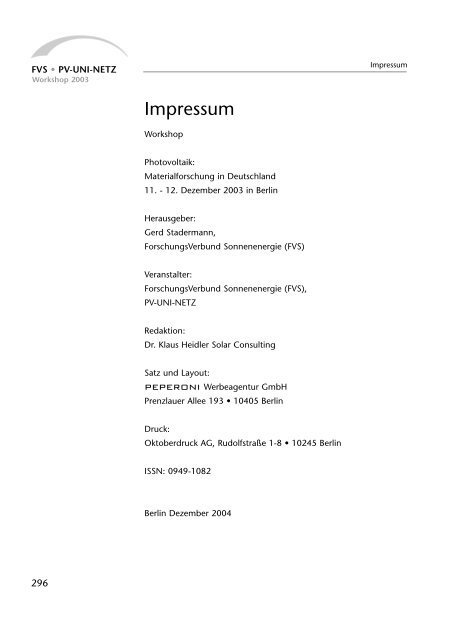 Workshopband 2003: Verzeichnis - PDF