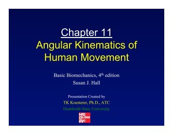 Chapter 11 Angular Kinematics of Human Movement