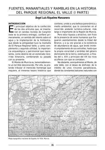 Fuentes, manantiales y ramblas en la historia del ... - Revista CangilÃ³n