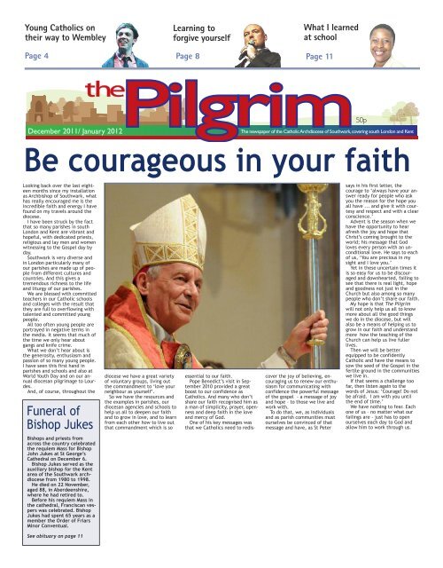 Issue 01 - The Pilgrim - December 2011 - The newspaper of the Archdiocese of Southwark
