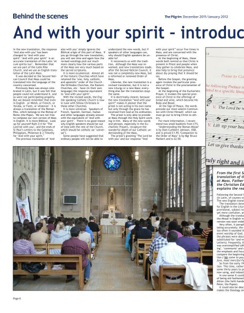 Issue 01 - The Pilgrim - December 2011 - The newspaper of the Archdiocese of Southwark