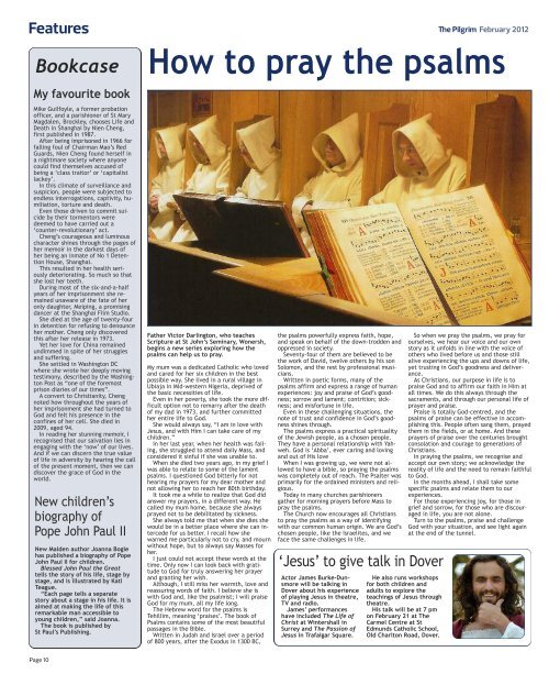 Issue 02 - The Pilgrim - February 2012 - The newspaper of the Archdiocese of Southwark