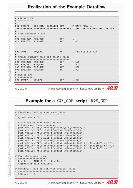 New processing examples - Bernese GNSS Software