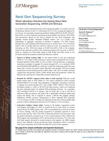 Next Gen Sequencing Survey - Genomics Law Report