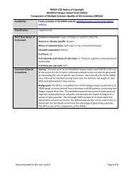 Modified Fatigue Impact Scale - NINDS Common Data Elements