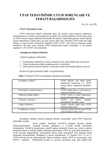 cpap tedav s nde uyum sorunlarÄ± ve tedav baÅarÄ±sÄ±zlÄ±ÄÄ±