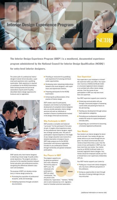 Idep Ncidq National Council For Interior Design Qualification