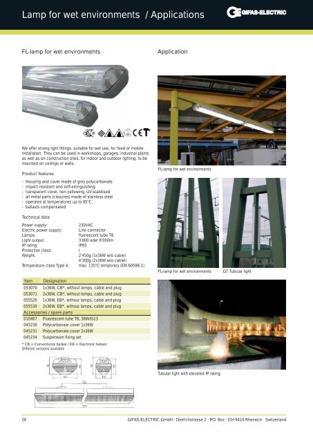 Technical lights - GIFAS Electric GmbH