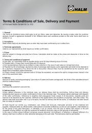 Terms & Conditions of Sale, Delivery and Payment - Richard Halm ...