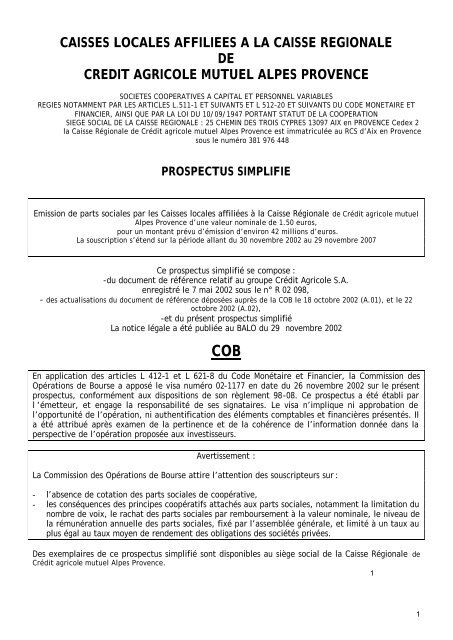 Lire le rapport - CrÃ©dit Agricole Alpes Provence