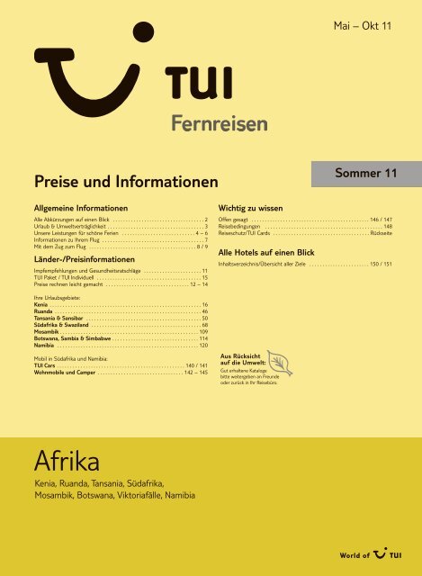 TUI - Preisteil - Sommer 2011 - Giata