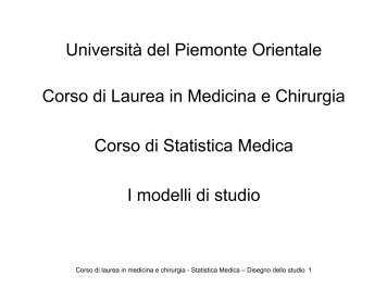 L 13 Elementi di disegno dello studio clinico randomizzato