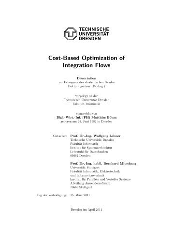 Cost-Based Optimization of Integration Flows - Datenbanken ...