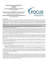 West Nile Virus IgG DxSelectâ¢ (English) - Focus Diagnostics