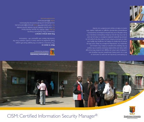 CISM: Certified Information Security ManagerÂ® - Strathmore University