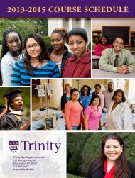 2013-2015 COURSE SCHEDULE - Trinity Washington University