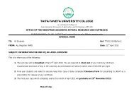 memo to students - end of semester april 2013 - Taita Taveta ...