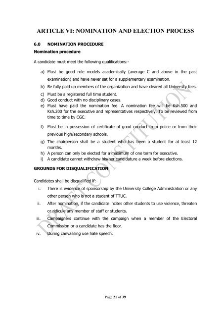 SOTTUC Draft Constitution. - Taita Taveta University College