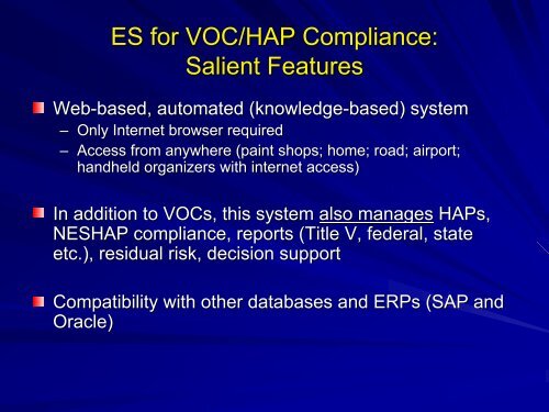 Expert System for Paint VOC/HAP Compliance Presented by - NSRP