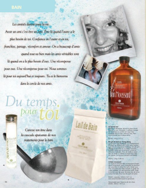 catalogue de produits 2008 - la Savonnerie Olivier