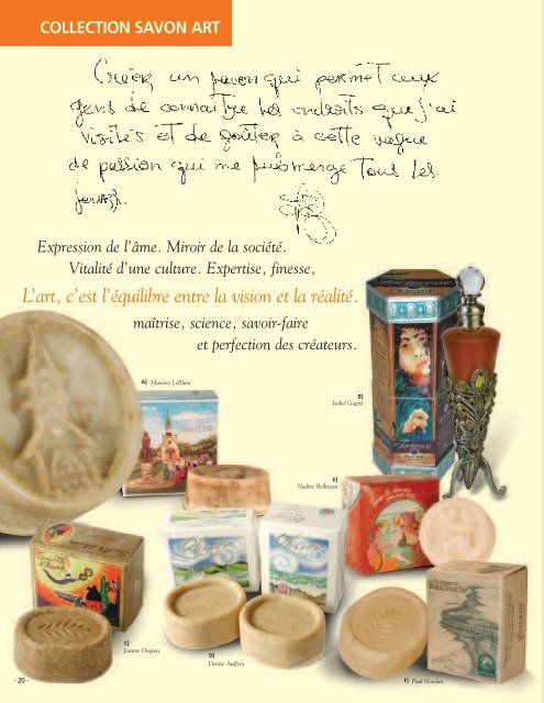 catalogue de produits 2008 - la Savonnerie Olivier