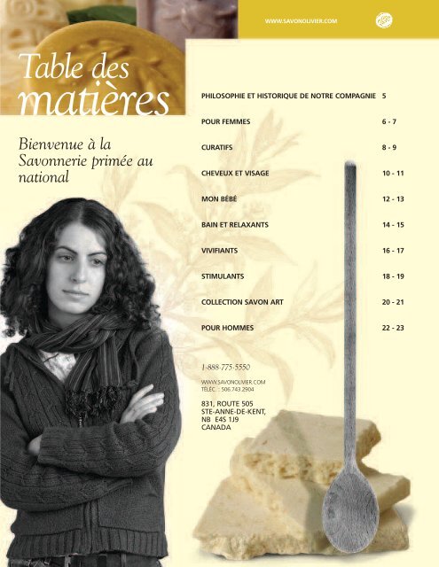 catalogue de produits 2008 - la Savonnerie Olivier