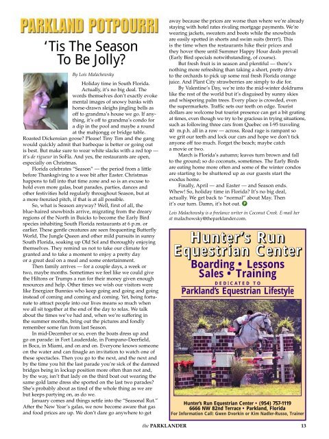 Cover_Jan 05 (Page 2) - The Parklander Magazine