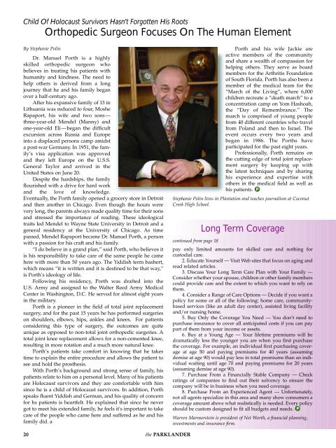 Cover_Jan 05 (Page 2) - The Parklander Magazine