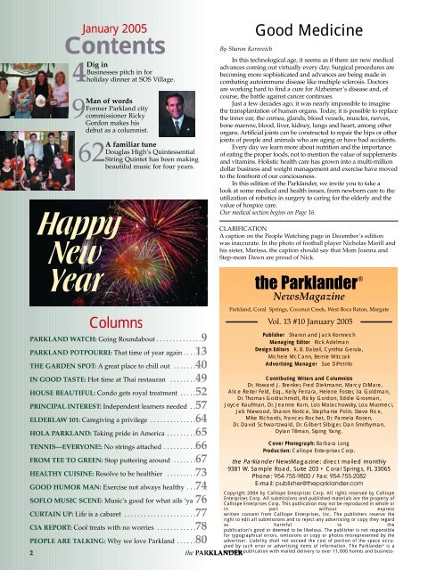 Cover_Jan 05 (Page 2) - The Parklander Magazine