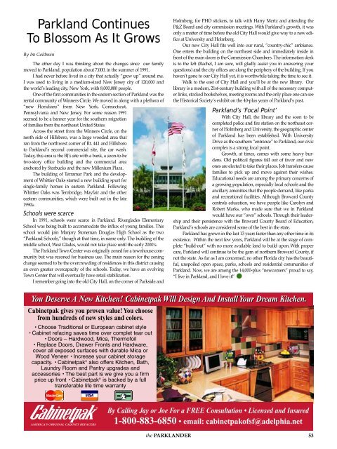 Cover_Jan 05 (Page 2) - The Parklander Magazine