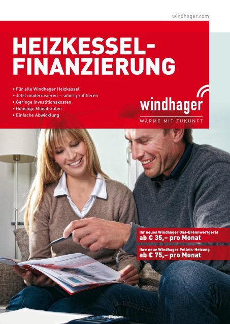 Folder Windhager Heizkessel Finanzierung