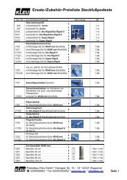 Ersatz-/ZubehÃ¶r-Preisliste SteckfuÃpodeste - Kleu