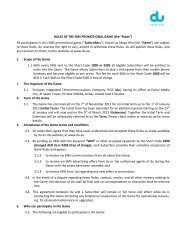 RULES OF THE SMS PROMOTIONAL GAME (the âRulesâ) All ... - Du