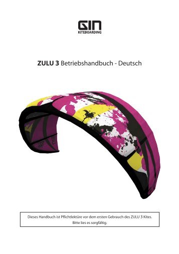 ZULU 3 Betriebshandbuch - Deutsch - GIN kiteboarding