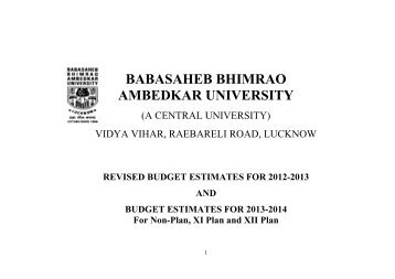 BABASAHEB BHIMRAO AMBEDKAR UNIVERSITY - Bbau.ac.in