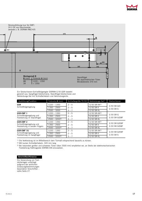 Produktinformation DORMA TS93 - Herling Baubeschlag GmbH