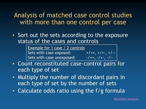 Matching in case control studies - The INCLEN Trust
