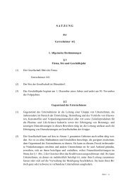 Gesellschaftsvertrag / Satzung - Gerresheimer