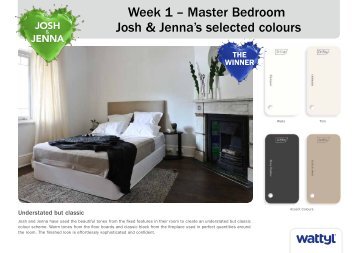 Josh & Jenna's selected colours Week 1 â Master Bedroom - Wattyl