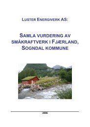 samla vurdering av smÃ¥kraftverk i fjÃ¦rland ... - Luster Energiverk