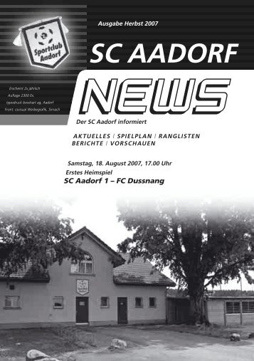 SCA-News Herbst 2007 - SC Aadorf
