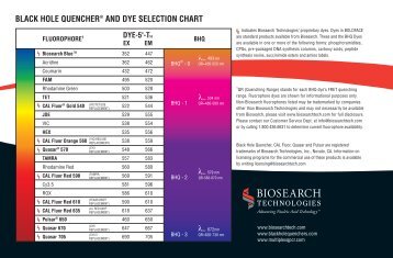 black hole ouencherÂ® and dye selection chart - Biosearch ...