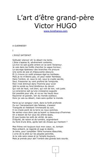 L'art d'être grand-père Victor HUGO - livrefrance.com