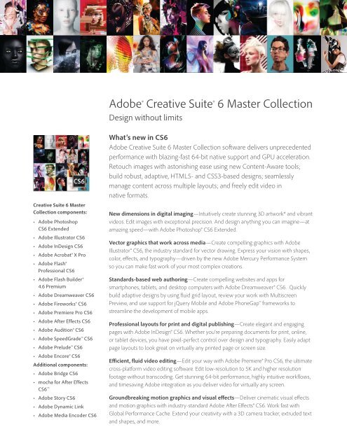 Adobe CS6 Master Collection What's New Document (PDF