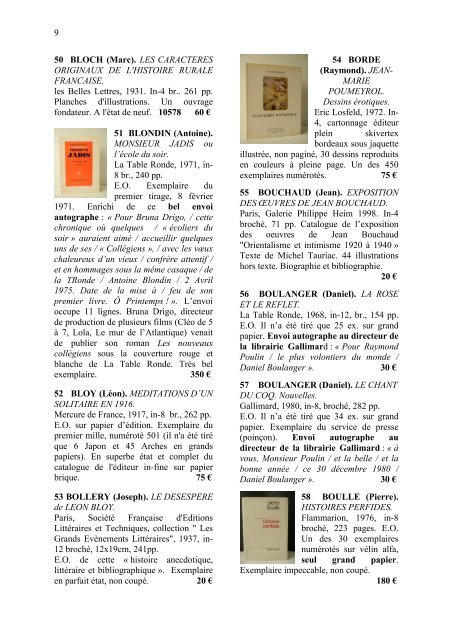 Librairie le galet - Livre Rare Book