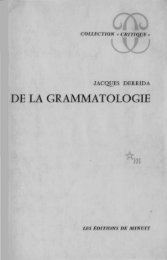 Jacques Derrida, De la grammatologie