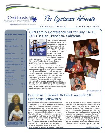 Fall/Winter - Cystinosis Research Network
